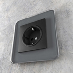 Розетка с подсветкой (черный матовый)