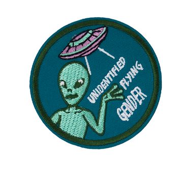 Нашивка термоаппликация на одежду и на рюкзак. Unidentified flying gender, НЛО, Космос