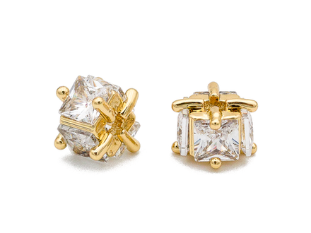 Бусина-спейсер "Квадратик" 5мм с кристаллами