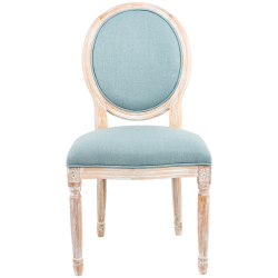 Стул Луи - Пудровый голубой лен белый жемчуг Объект мечты