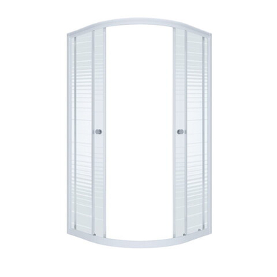 ДШ "Стандарт 90*90*174,5" ПОЛОСЫ, 1/4 круга, Аква, Белый (2 места)