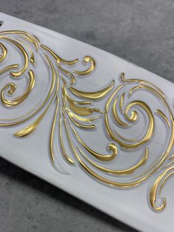 Белый с золотом "Ривьера" декоративная планка (бленда)