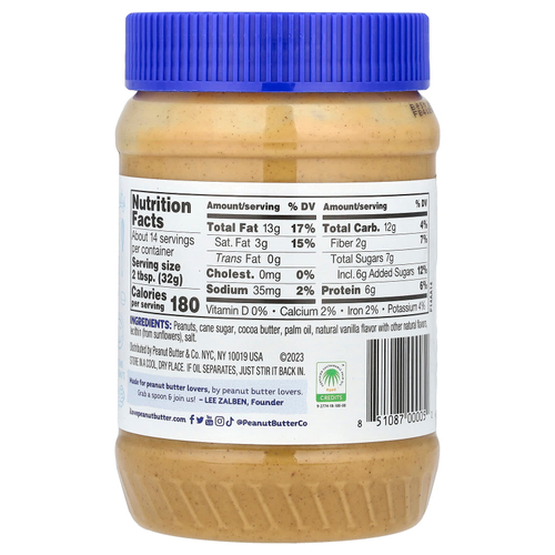 Peanut Butter & Co., White Chocolate Wonderful, арахисовое масло, смешанное со сладким белым шоколадом, 454 г