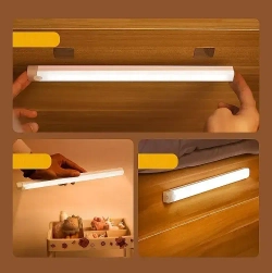 Светильник настенный беспроводной LED светодиодный с датчиком движения 50 см. 2 шт. комплект, подсветка для спальни, для кухни, для зеркала, шкафа и гардеробной