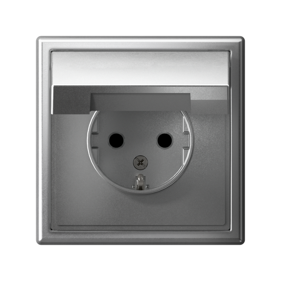 Розетка ArtGallery 16А IP20 с заземл. защ. шторки с крышкой механизм алюм. SE GAL000346