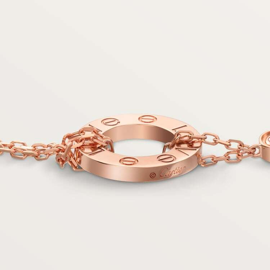 Cartier LOVE bracelet, on chain, 2 diamonds