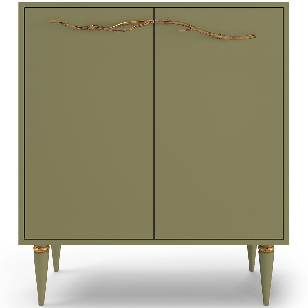 Комод Арт Колор matte Классик Голд с 2 полками Зеленая олива матовый