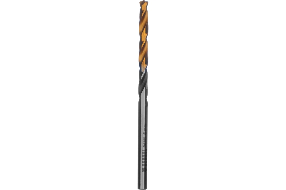 Сверло спиральное по металлу 4x75 мм, Р6М5, Golden Tip, многогранная заточка Denzel 718272