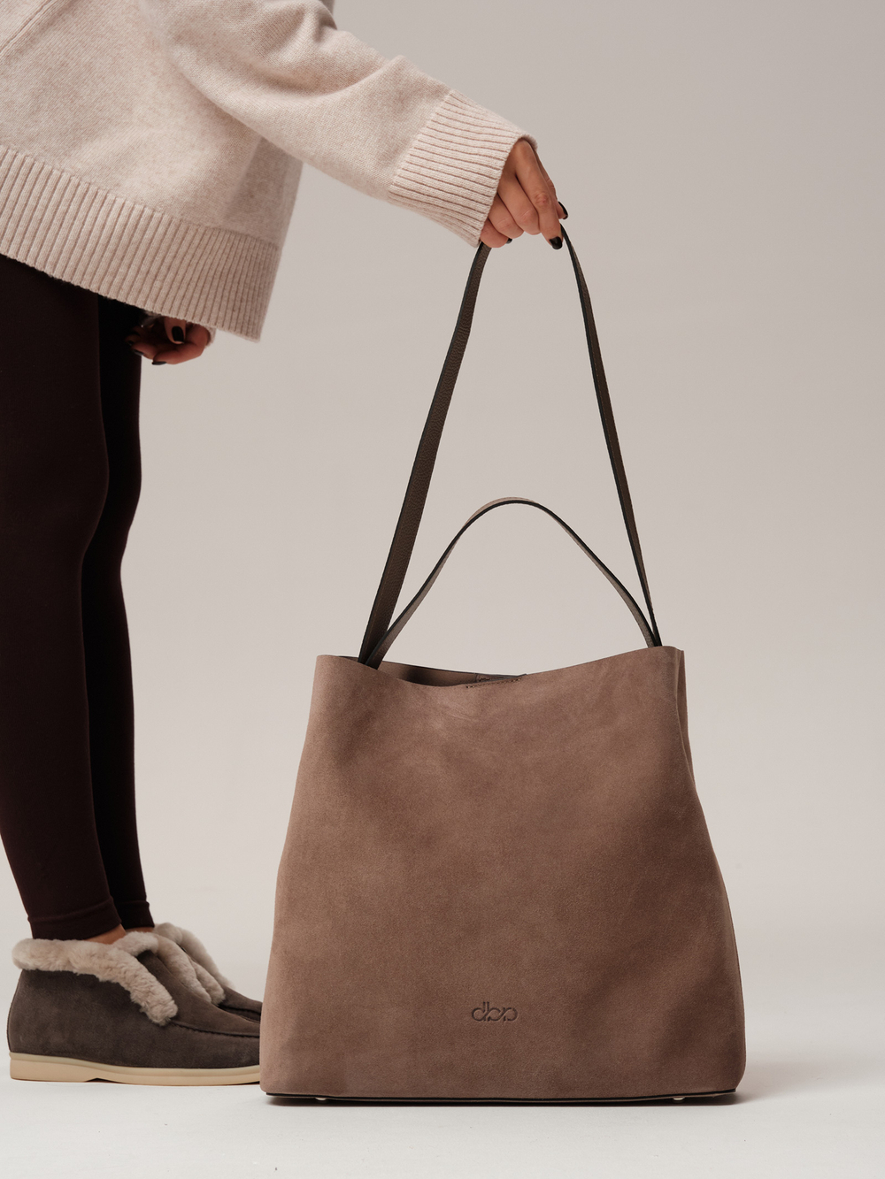 Замшевая сумка шоппер DBR 30948 капучино