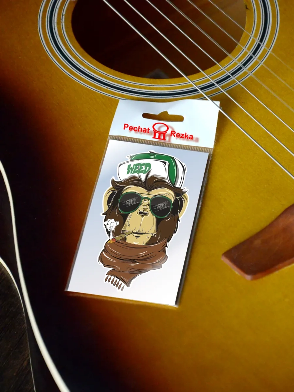 Стикер - Крутая обезьяна в шарфе