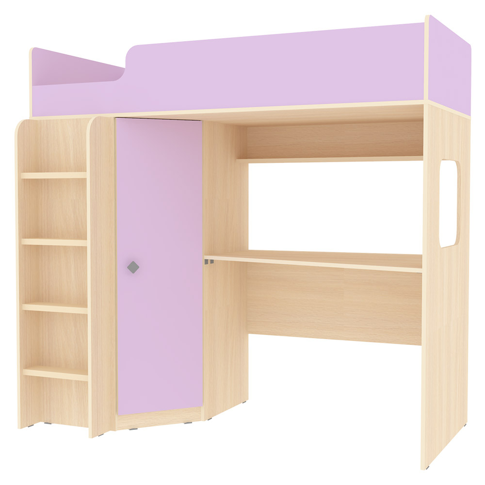 Кровать-чердак КарИВи Л-B605.41 75x175  Дуб Молочный Ирис