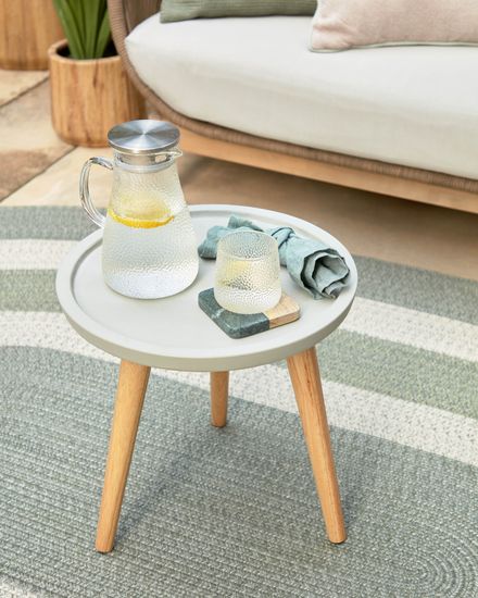 Приставной стол livy каучуковый цемент серый