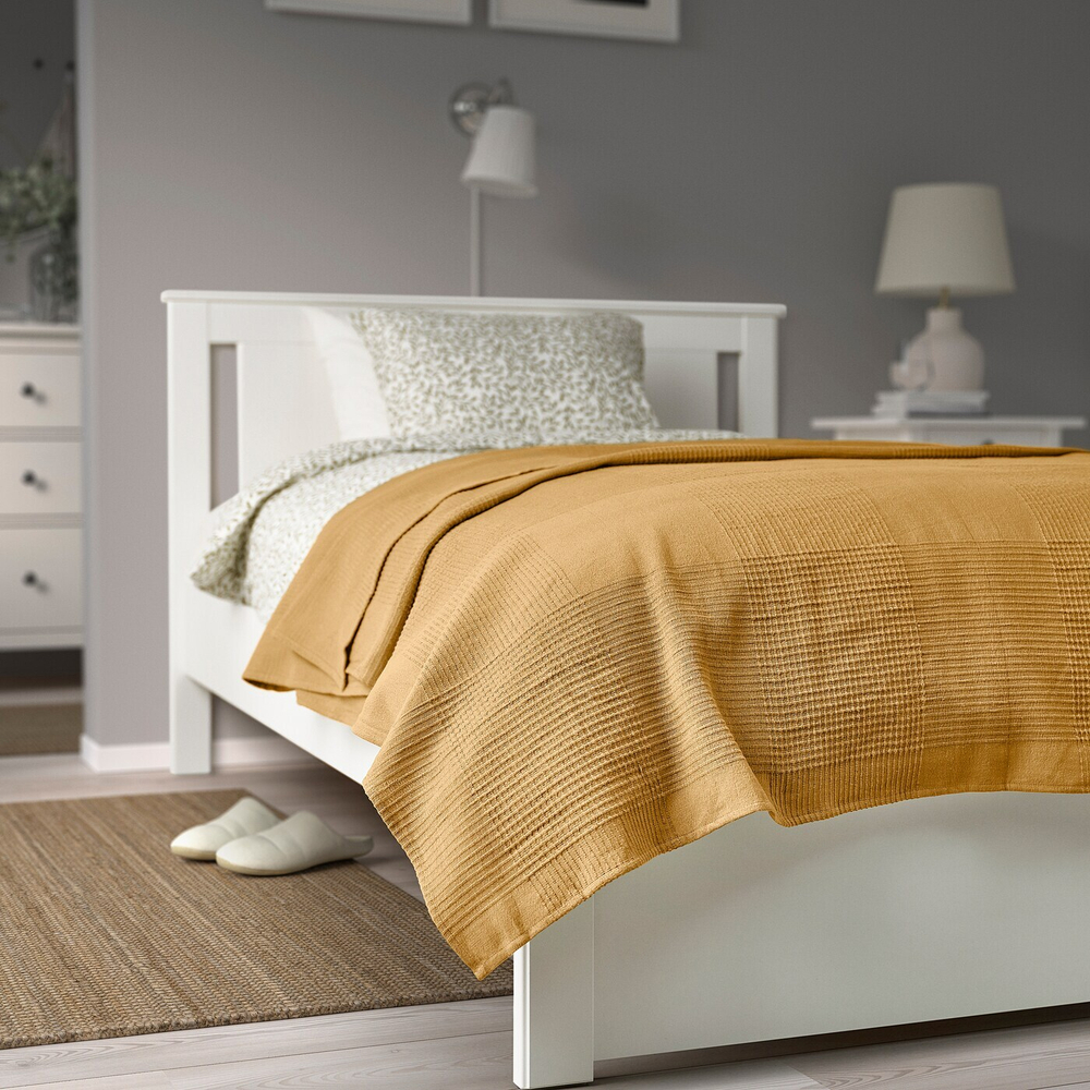 IKEA INDIRA  (ИКЕА ИНДИРА)  -  Покрывало, желто-бежевое, 150x250 см