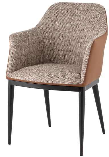 Стул обеденный Itan NC коричневый с коричневой экокожей