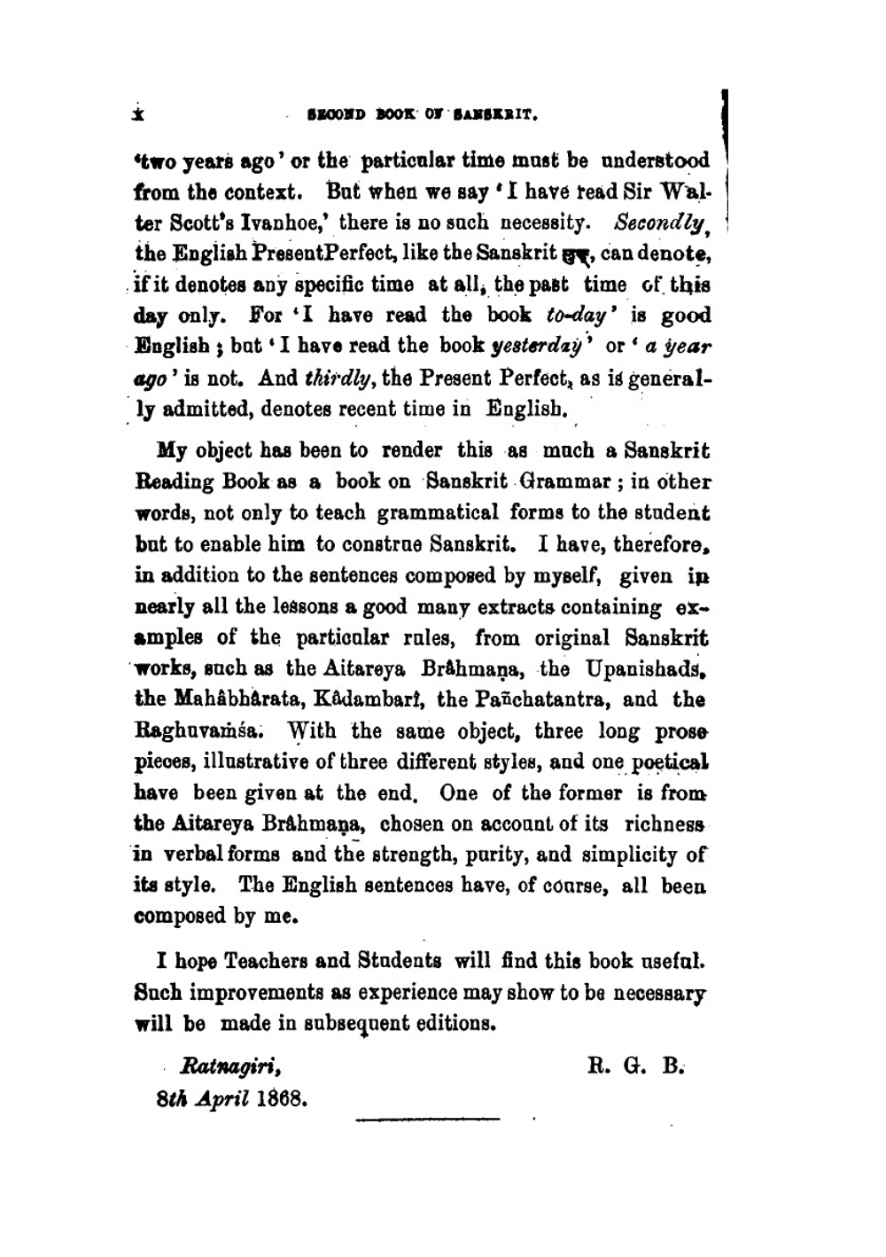 Second Book of Sanskrit: Being a Treatise on Grammar, with Exercises | Ramkrishna Gopal Bhandarkar