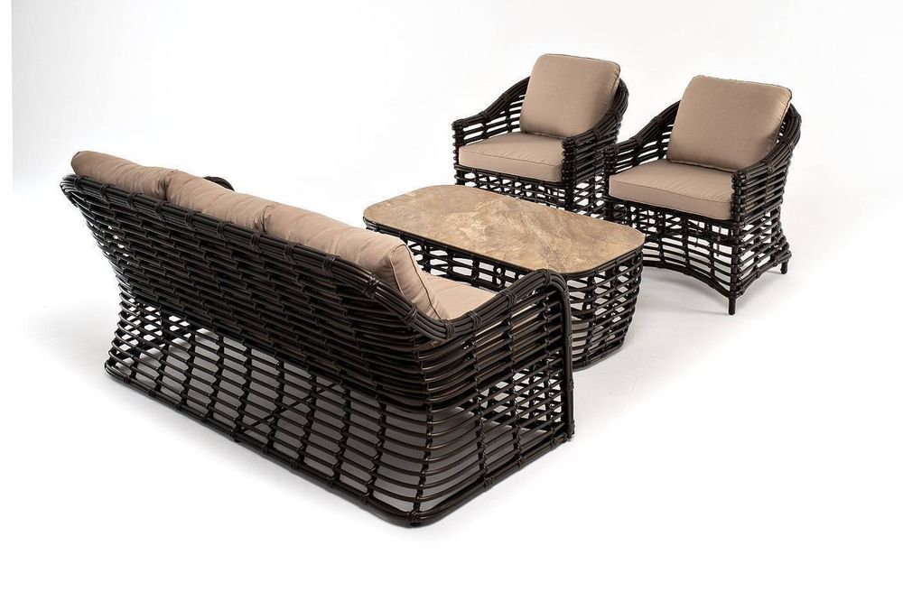 "Ницца" лаунж-зона из искусственного ротанга, цвет бронзовый