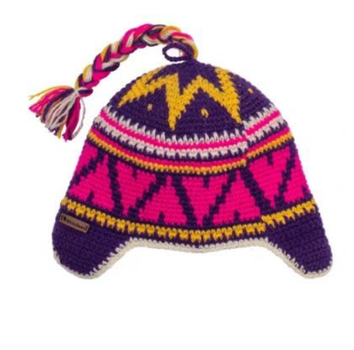 Шапка вязаная для бани Woodson Viking Pinky, орнамент, 1 косичка