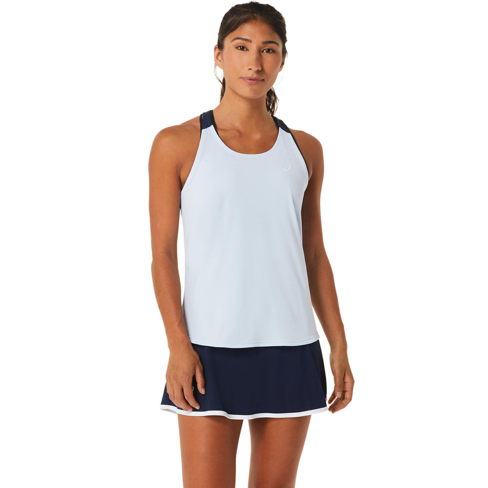 Женская теннисная майка ASICS Court Tank Top Women - Light Blue, Dark Blue