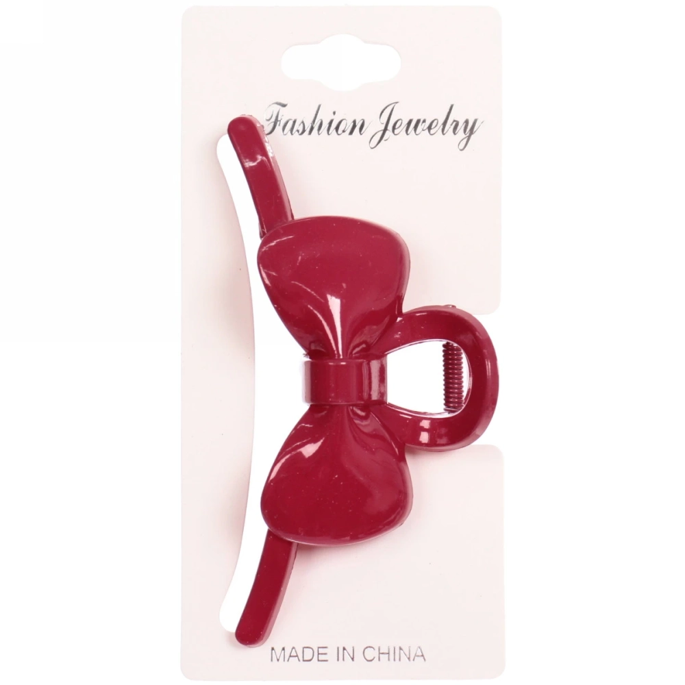 Заколка-краб для волос на блистере «Magic Gloss», бантик, микс 6 цветов, 11см