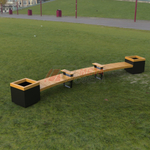 Лавка Rail Road 02 радиусная с 2-мя вазонами и подлокотниками