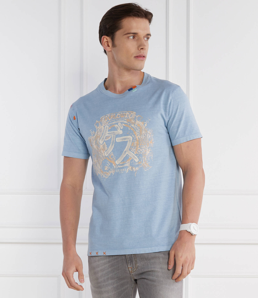 Футболка JAPANESE IDEOG GUESS - голубой(M4GI22 K8FQ4)