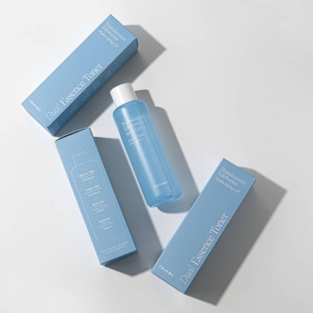 Увлажняющий тонер-эссенция с пептидами Trimay Peptaluronic Edelweiss Hydra Lifting Dual Essence Toner