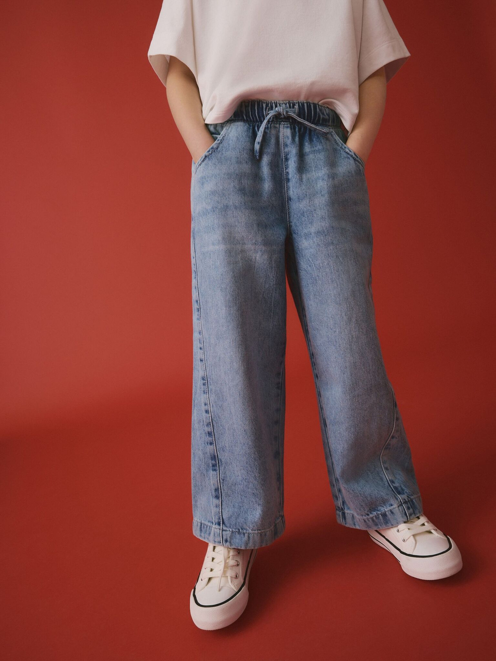 Джинсы широкие для девочки Next E85-930, Синий