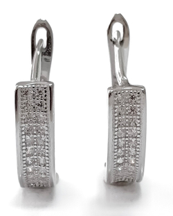 Серьги из серебра с фианитами