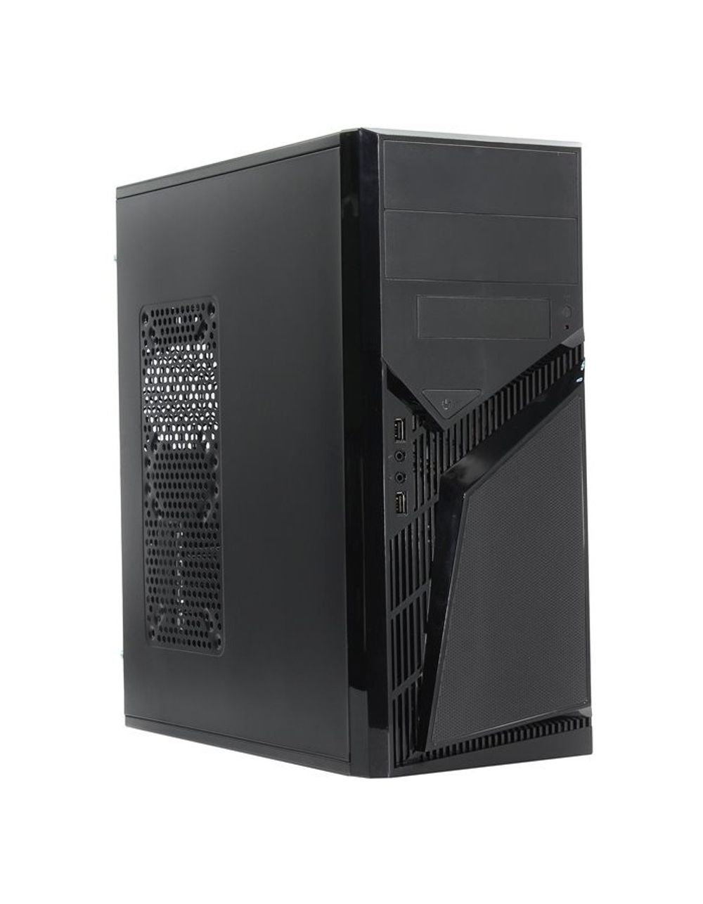 PowerCool S1007BK U3 450W (Тип: Midi-Tower, цвет: черный, форм-фактор: ATX, mATX, блок питания: 450 Вт, вентилятор: 120 мм, размеры: 175 x 407 x 362 мм, дополнительно: USB3.0 x2, наушники, микрофон)