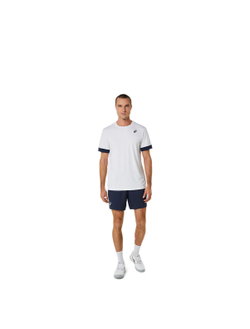 ASICS, MEN COURT SS TOP, CPS , BRILLIANT WHITE/MIDNIGHT, MEN, L
