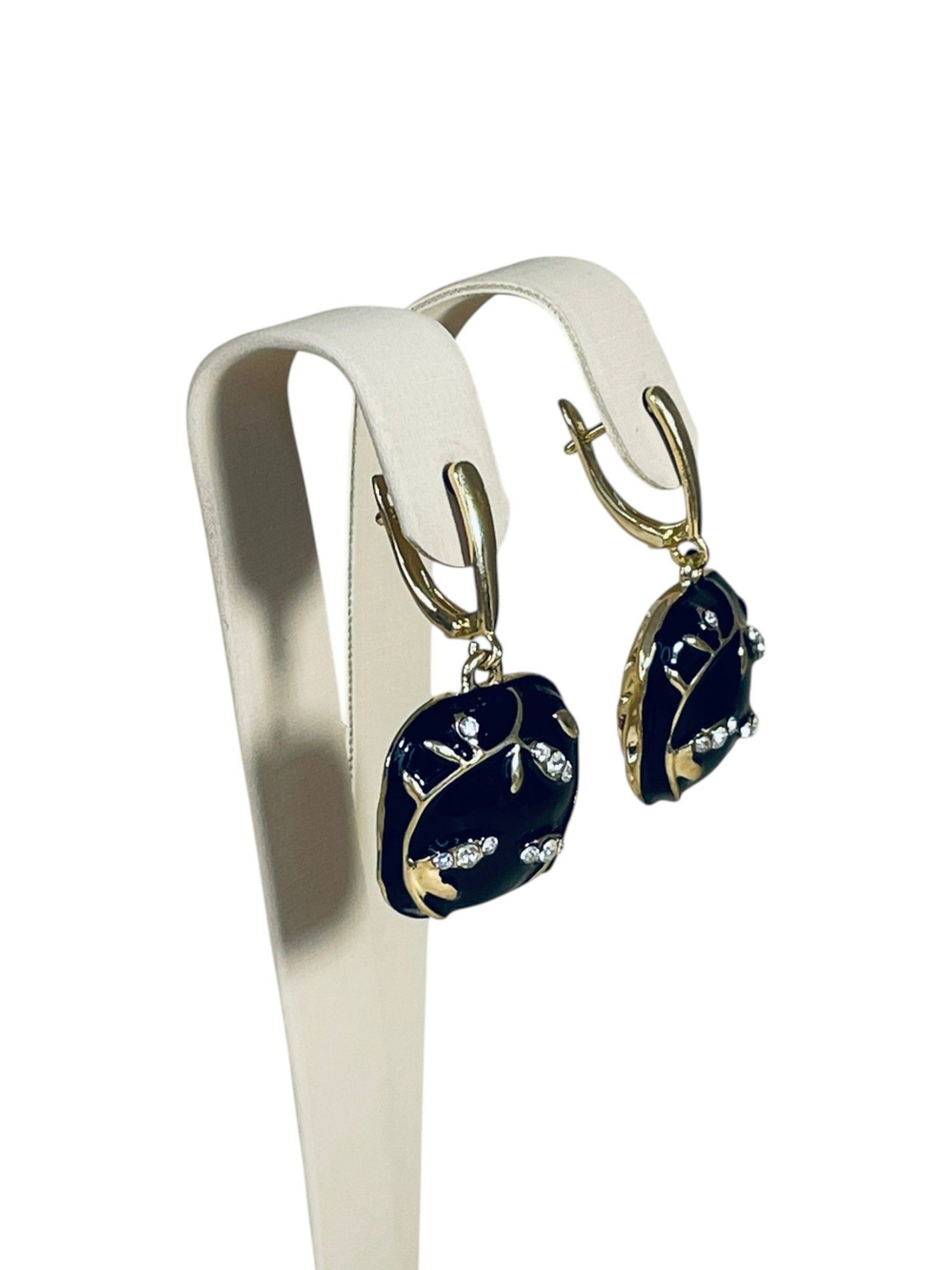 Серьги подвески с эмалью