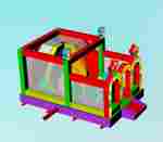 Коммерческий надувной батут «Попугаи и друзья 2» с крышей, 6x4x4 м