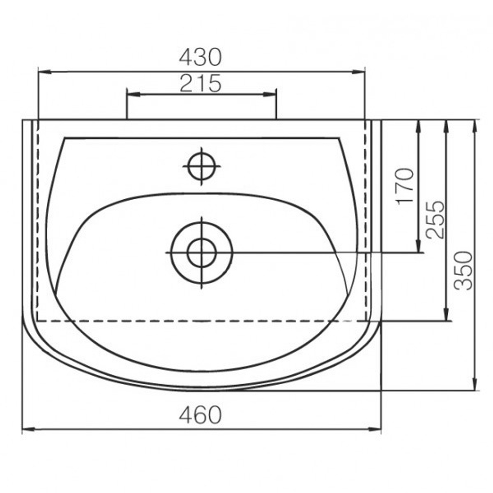 Раковина накладная "Уют-45" белая (Rosa)