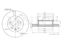 Диск тормозной передний UNIO BRD-20435