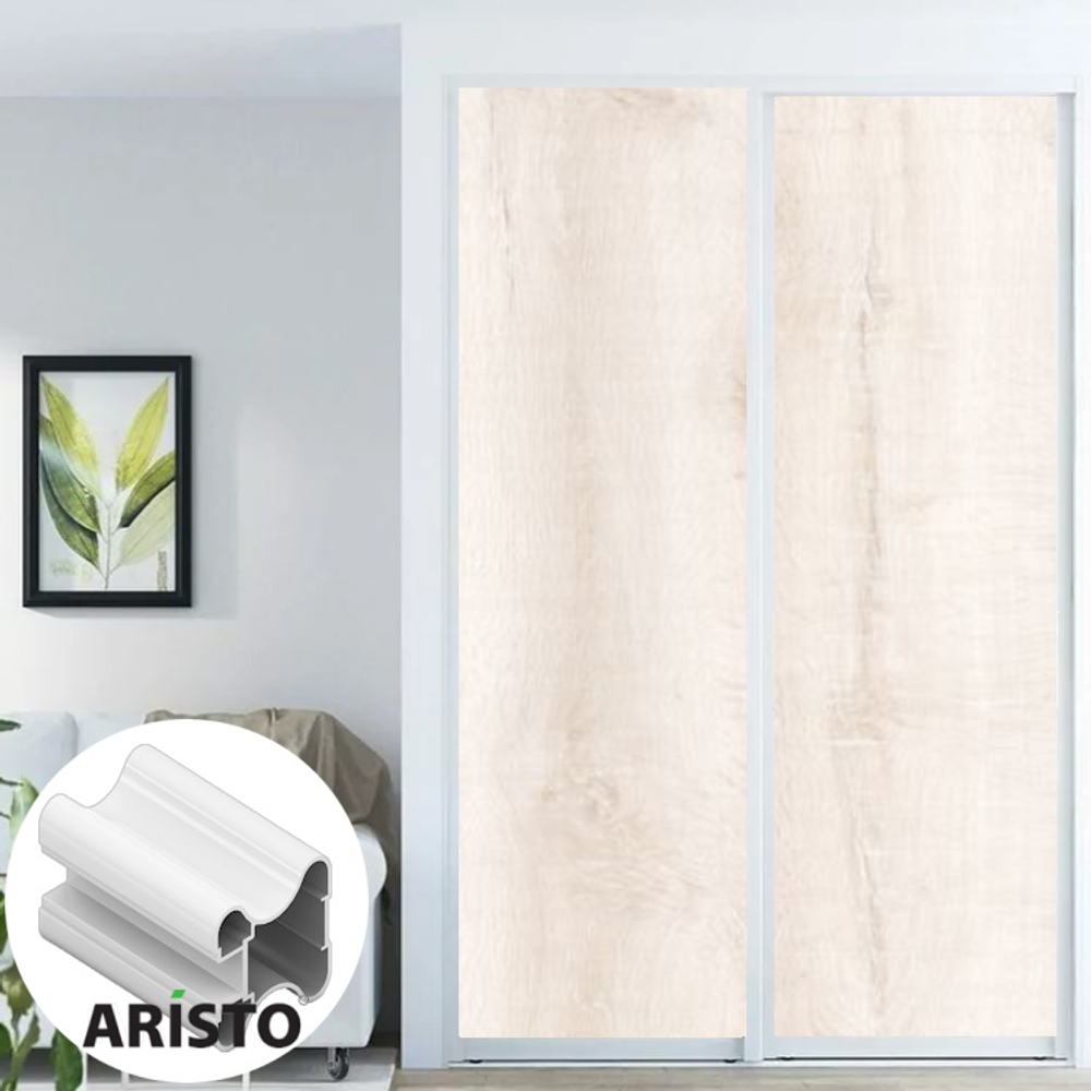 Дверь-купе ARISTO Н, ЛДСП LAMARTY, профиль белый глянец (17 цветов)