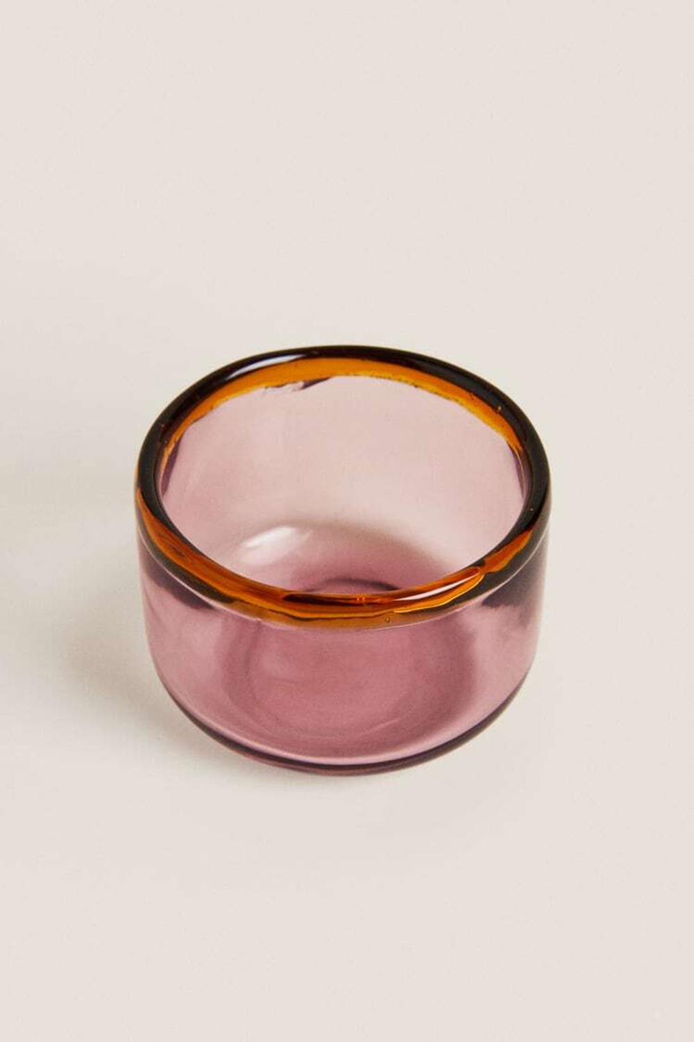 ZARA HOME СТЕКЛЯННАЯ ПИАЛА С КОНТРАСТНЫМИ ДЕТАЛЯМИ ПО КРАЯМ, ОРАНЖЕВЫЙ