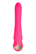 Розовый вибратор-пульсатор Cotox с вакуумной стимуляцией - 23 см.