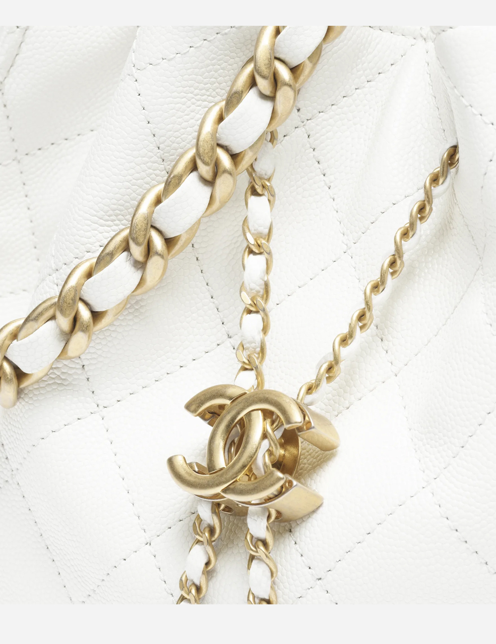 Сумка Chanel 25 Small Handbag Grained Calfskin & Gold-Tone Metal "White"