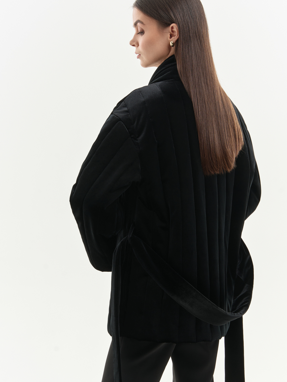 Утепленное кимоно (черный)