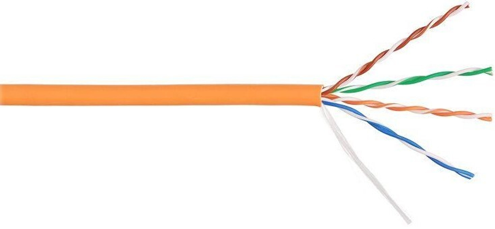 Кабель витая пара U/UTP 5e кат. 4 пары Lanmaster LAN-5EUTP-LSZH-OR