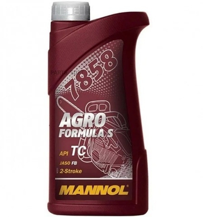 Масло 2Т полусинтетическое (1.0-литр, 7858 Agro Formula S, API TC, Jaso FB) [Mannol]