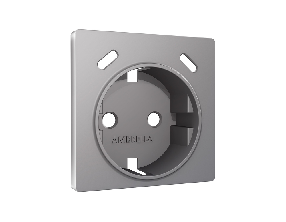 AP5105 Лицевая панель ALFA (Сталь матовый) для электрической розетки с/з со шторками 2USB C+C QUANT