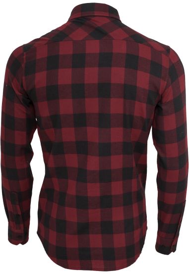Рубашка URBAN CLASSICS Checked Flanell Shirt (Black/Burgundy)