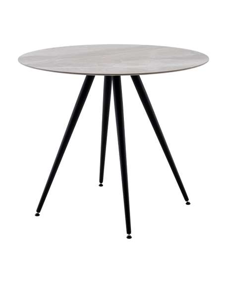 Стол Ники круглый столешница керамика Italian light grey 900