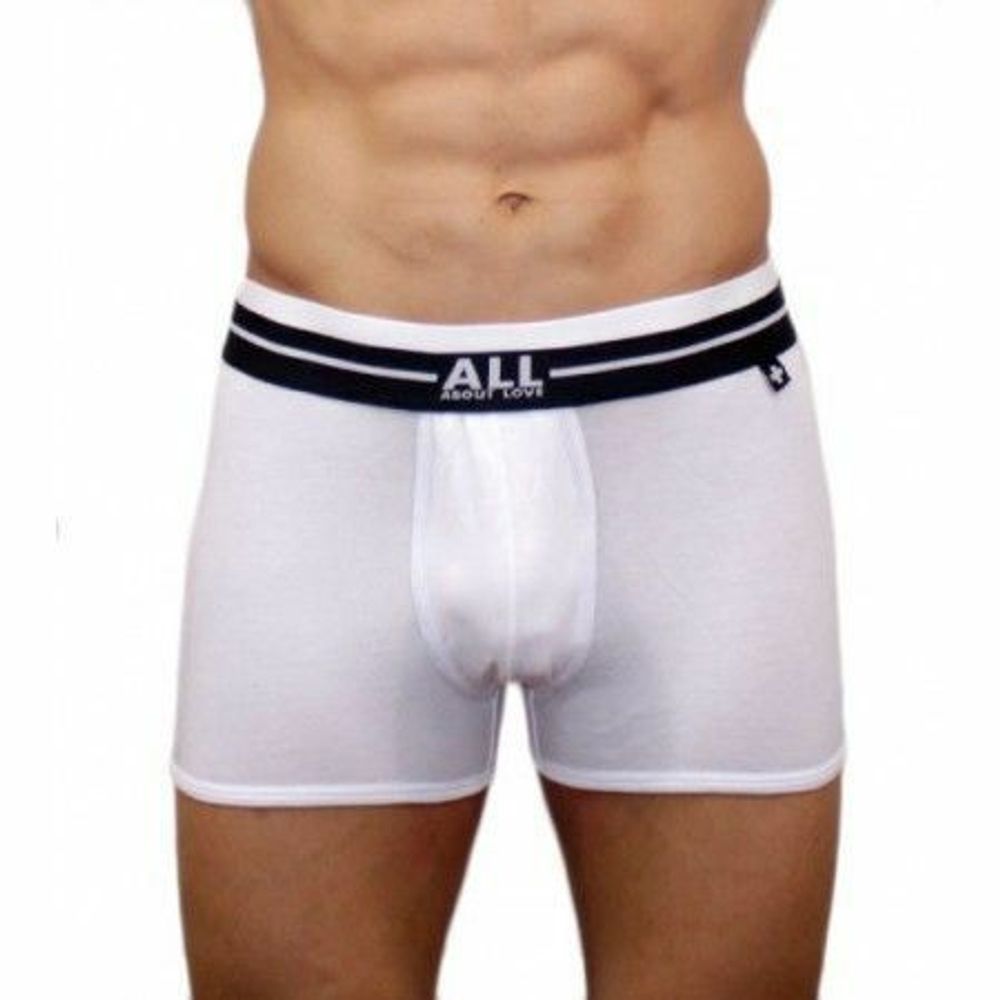 Мужские трусы боксеры белые ALL ABOUT LOVE