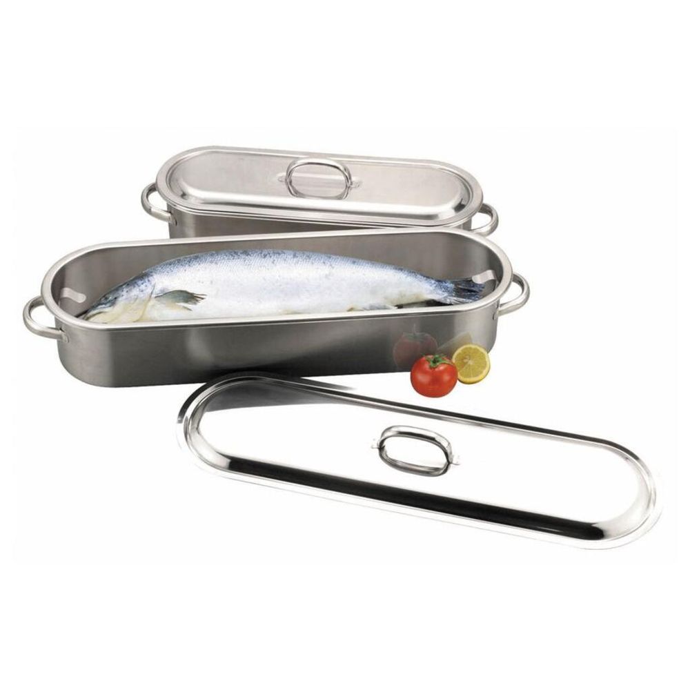 Кастрюля 6 л котел 45*14*10,5 см для рыбы овальный с паровой вставкой нерж. ИНДУКЦИЯ SUNNEX