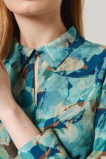 23146 Блузка женская (сине-зеленый принт)