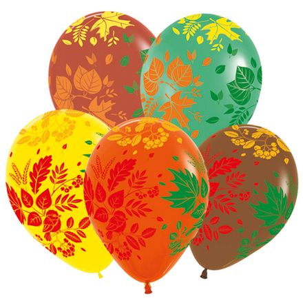 S 12" Листья Осень пастель 5 ст.