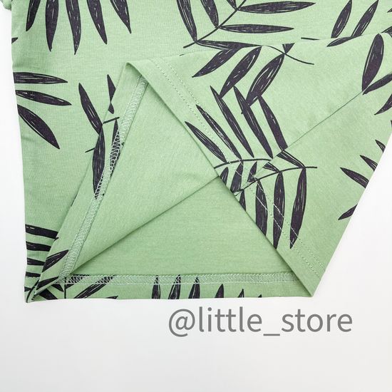 Футболка хлопковая "Сафари" Зеленый камень, листья