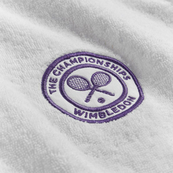 Полотенце теннисное Wimbledon Cotton Terry Baseline Robe - white/purple